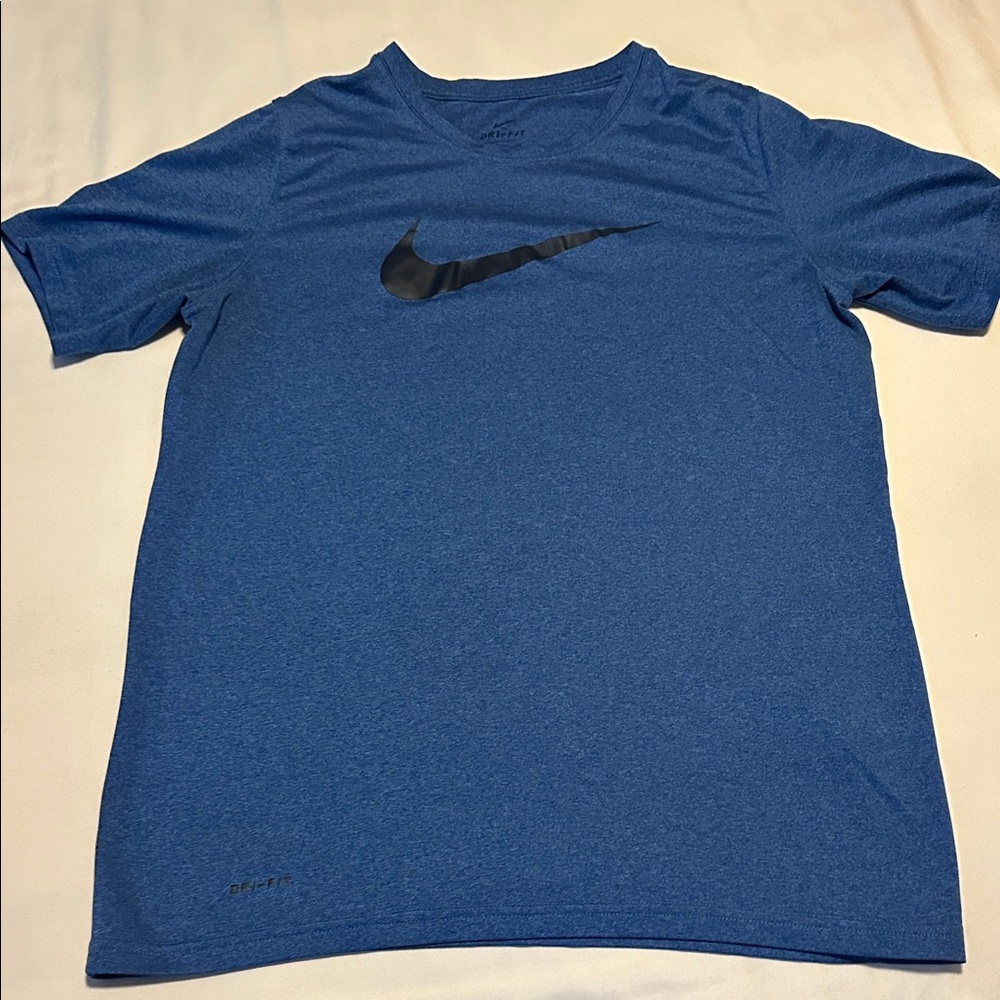 Nike Dri Fit Short Sleeve Blue Tee - Picture 1 of 5